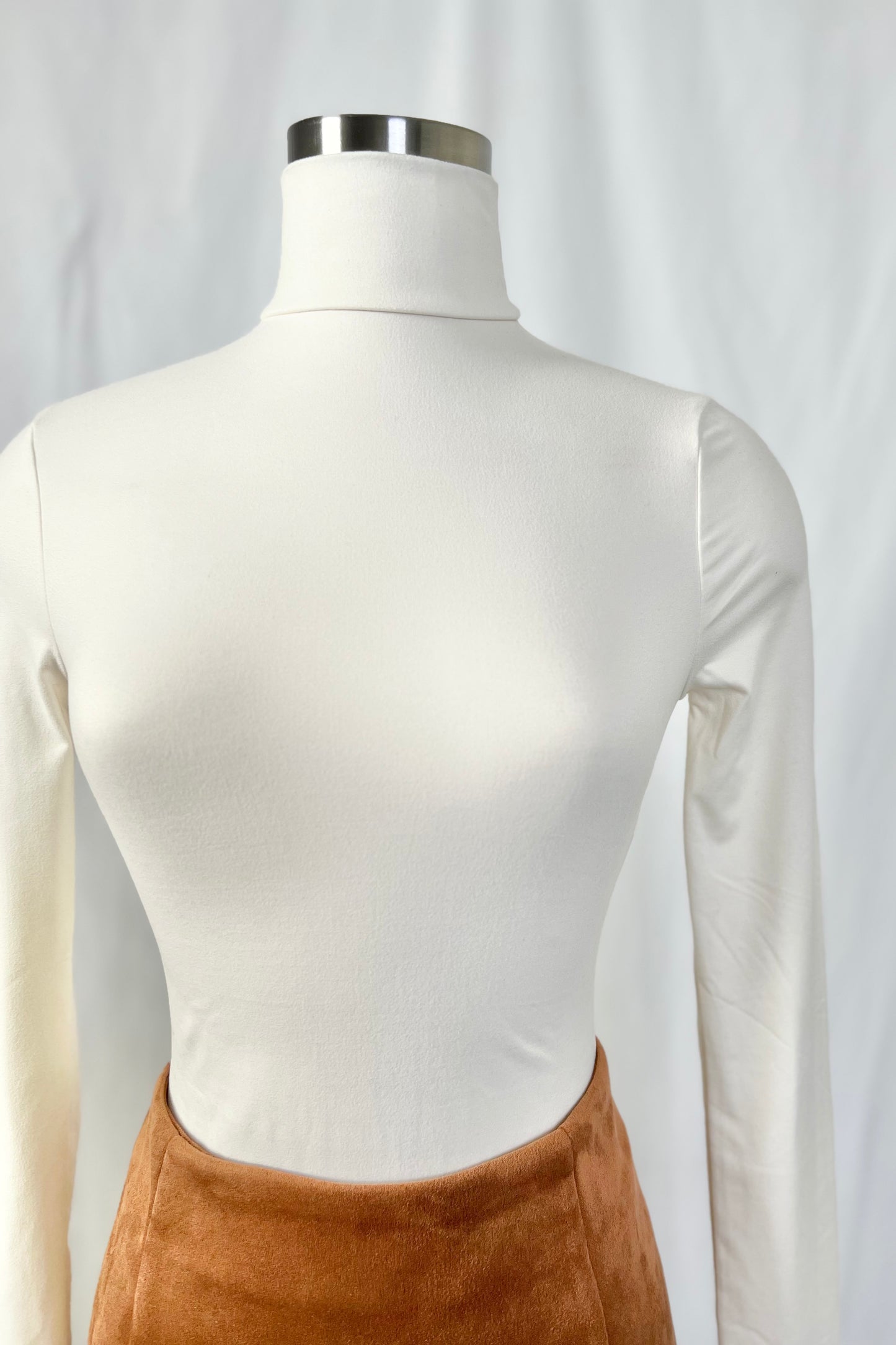 Mock Neck Long sleeve Bodysuit | Ivory