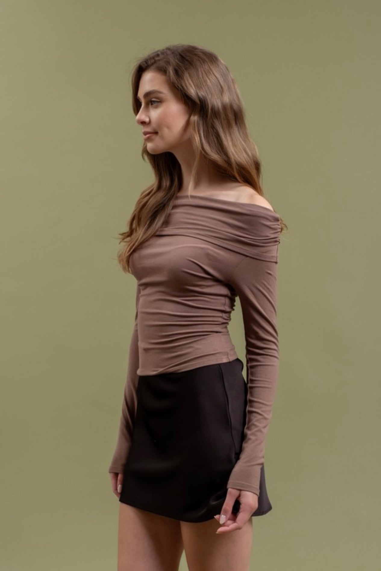 Marinette Off Shoulder Top | Mocha