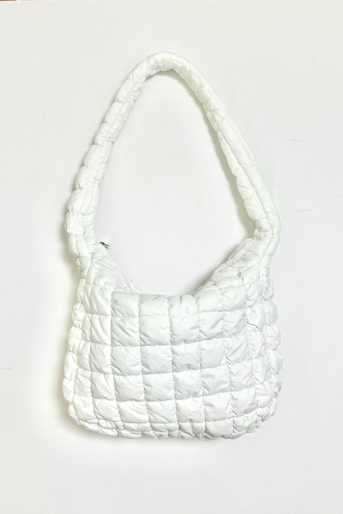 Quilted Puff Crossbody Bag | White