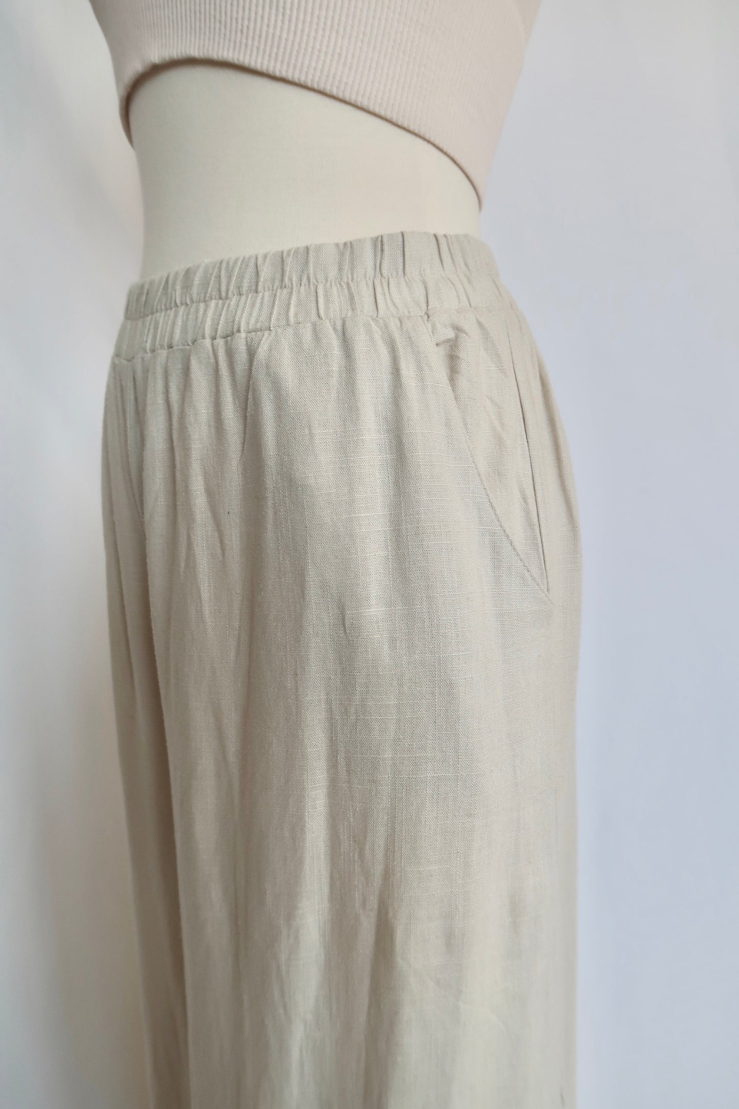 Lucy Wide Leg Pants | Beige