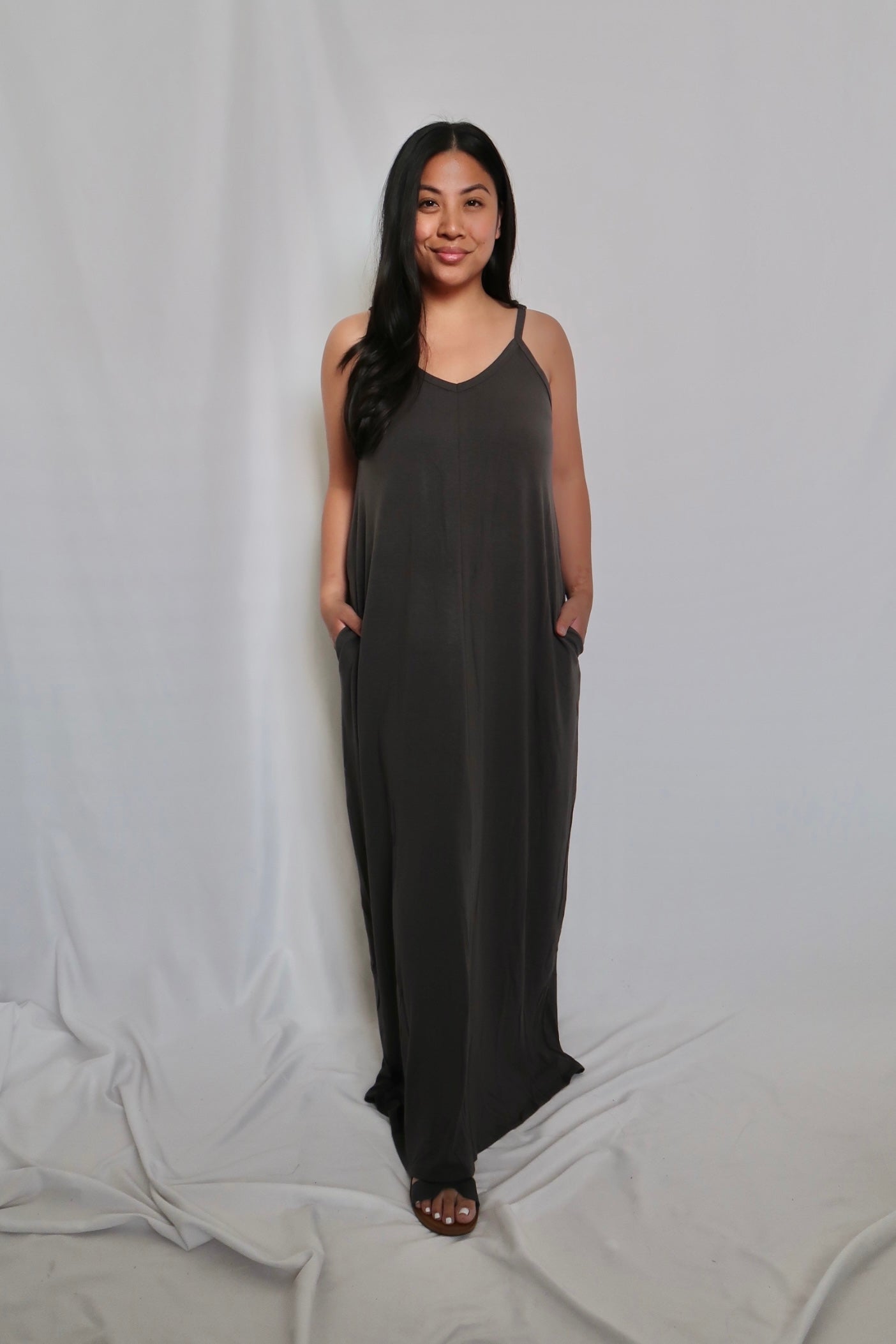 Don't Bother Maxi Dress | Dark Gray