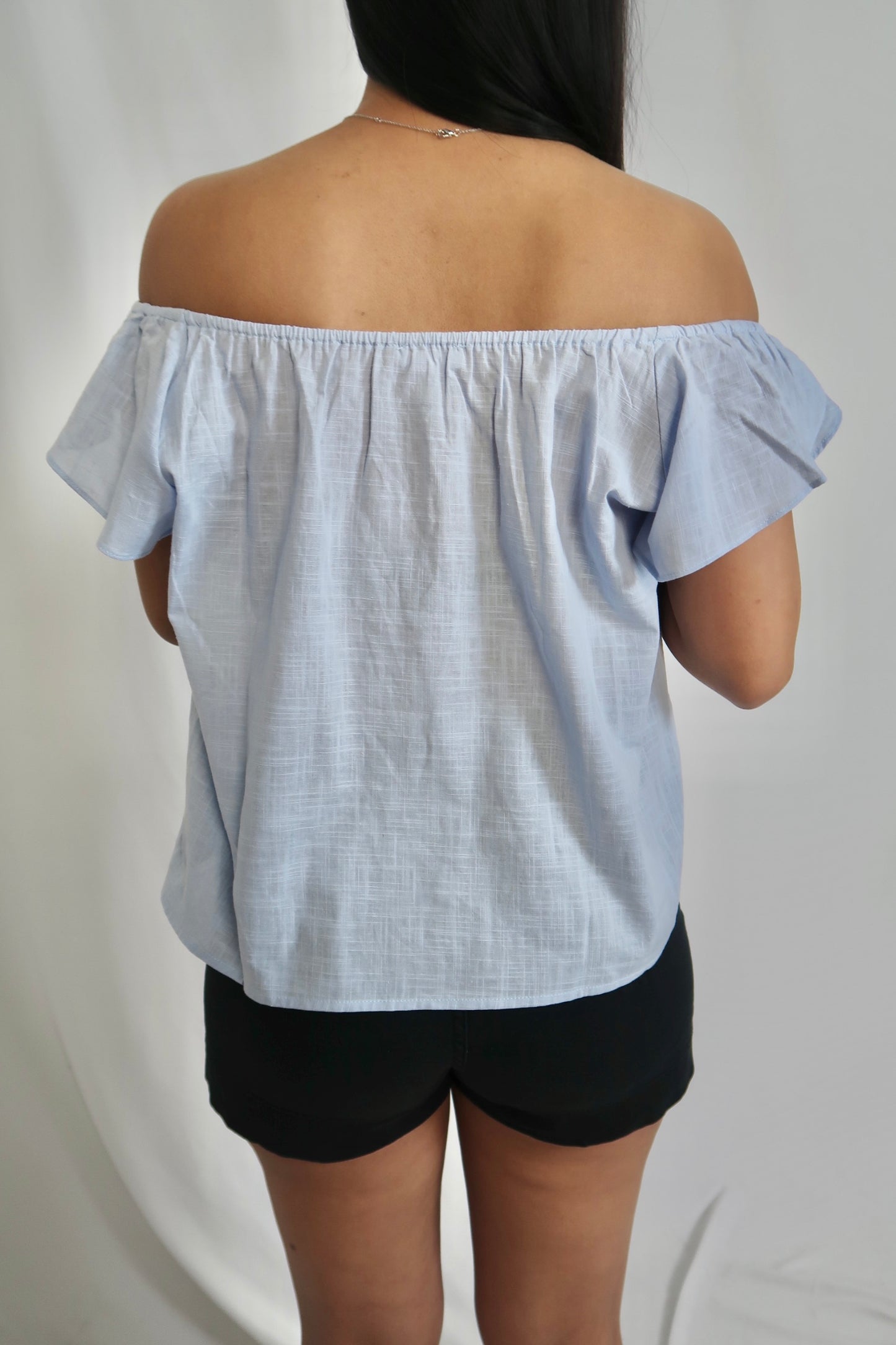 Petal Linen Top | Blue