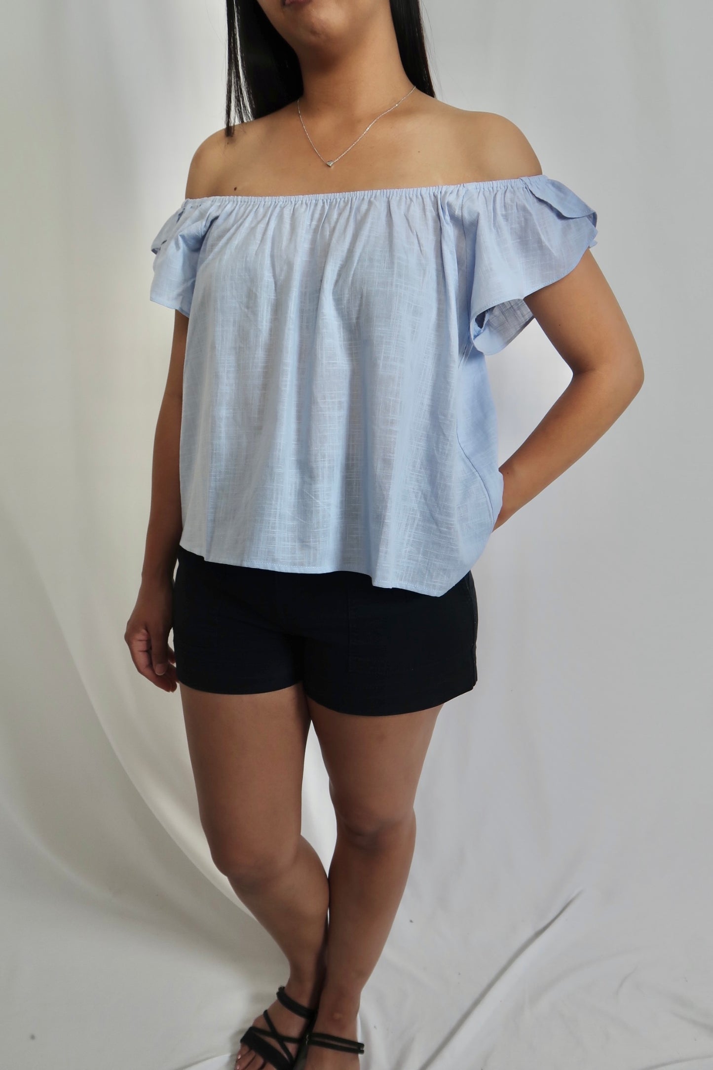 Petal Linen Top | Blue