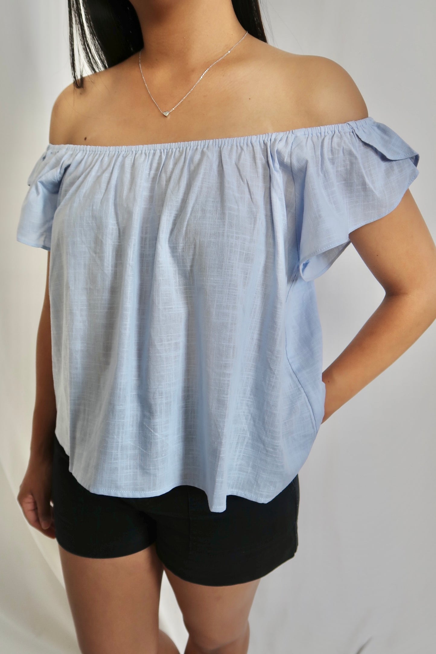 Petal Linen Top | Blue